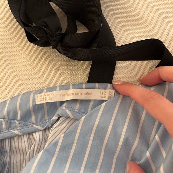 Zara mixed patter tie strap peplum top - Picture 3 of 5